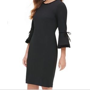 Calvin Klein Velvet Trim Black Shift Dress